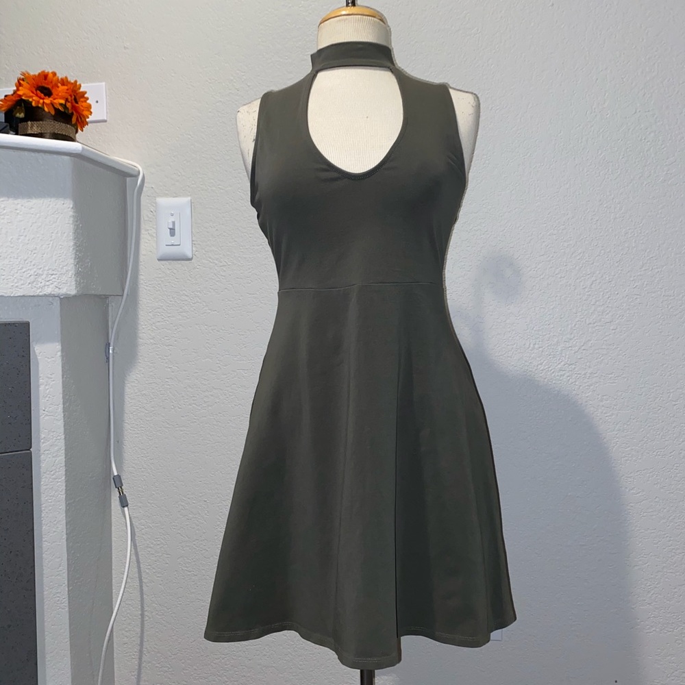 Express camo green dress